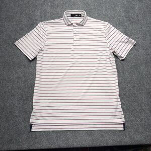 RLX Ralph Lauren Golf Polo Mens S Dallas Athletic Club White Pink Stripe Shirt